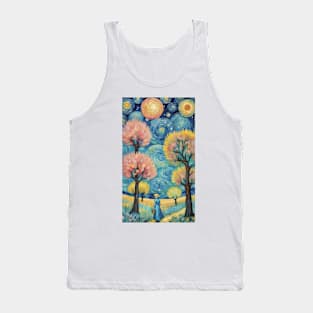 Starry Night Symphony: Van Gogh's Inspired Landscape Tank Top